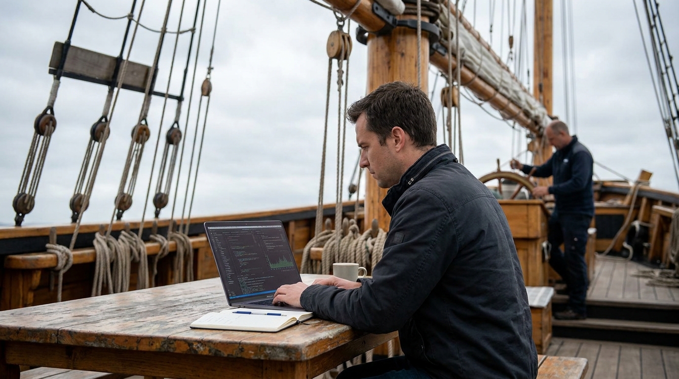 Modern reconstruction of a sailing ship